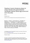 Feeding of carob (Ceratonia siliqua) to sheep infected with gastrointestinal nematodes reduces faecal egg counts and worm fecundity Cover Page