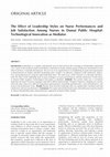 The Effect of Leadership Styles on Nurse Performances and Job Satisfaction Among Nurses in Dumai Public Hospital: Technological Innovation as Mediator Cover Page