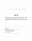 Alemayehu Geda : Macroeconomic Performance in Post-Reform Ethiopia 2 Macroeconomic Performance in Post-Reform Ethiopia Cover Page