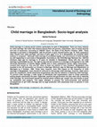 Research paper thumbnail of Child marriage in Bangladesh: Socio-legal analysis