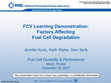 Research paper thumbnail of FCV Learning Demonstration: Factors Affecting Fuel Cell Degradation