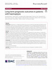 Research paper thumbnail of Long-term prognostic outcomes in patients with haemoptysis