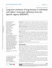 Research paper thumbnail of Long-term evolution of lung function in individuals with alpha-1 antitrypsin deficiency from the Spanish registry (REDAAT)