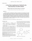 A Novel Spectrophotometric Method for the Determination Oxacillin Sodium Cover Page