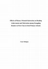 Effects of fluency oriented instruction on reading achievement and motivation among struggling readers in first class in Irish primary schools Cover Page