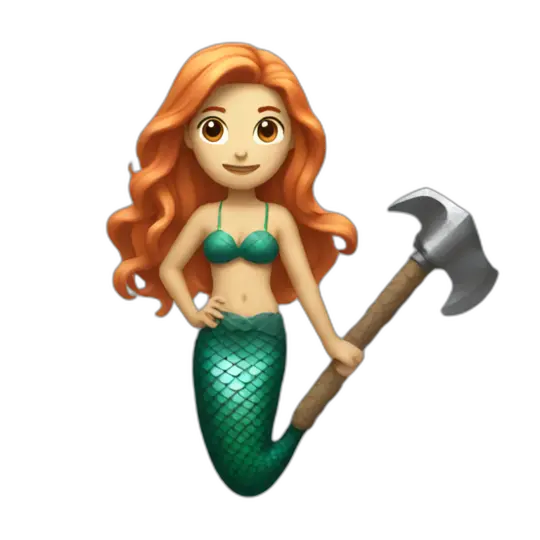 Mermaid Holding Hammer