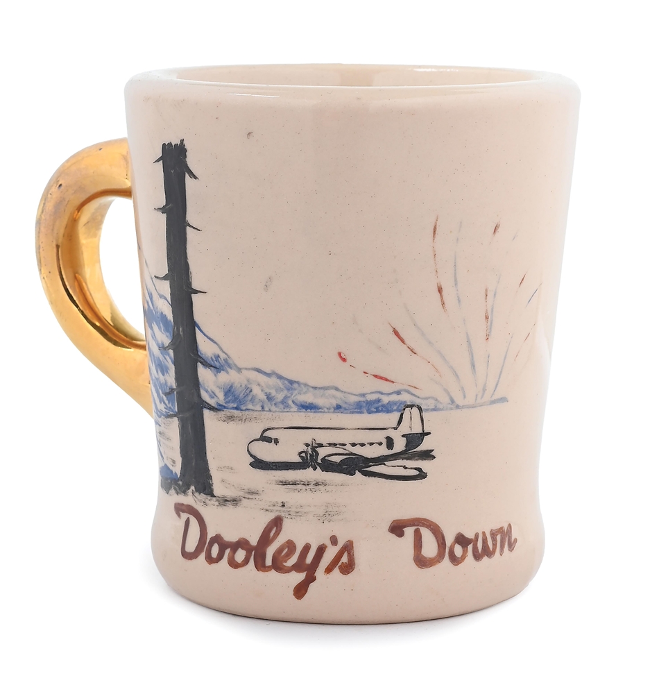 JOHN WAYNE CAST AND CREW COFFEE MUG FOR "ISLAND IN THE SKY"