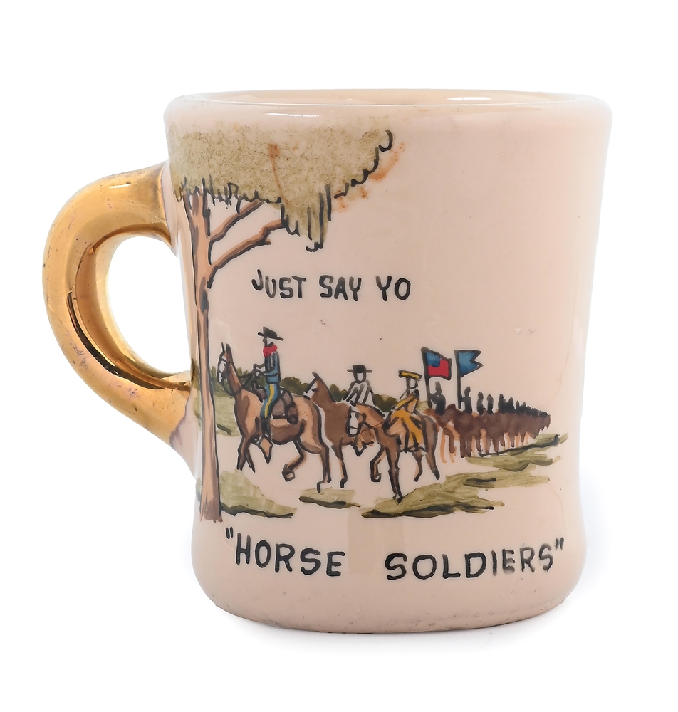 JOHN WAYNE CAST AND CREW COFFEE MUG FOR "THE HORSE SOLDIERS"