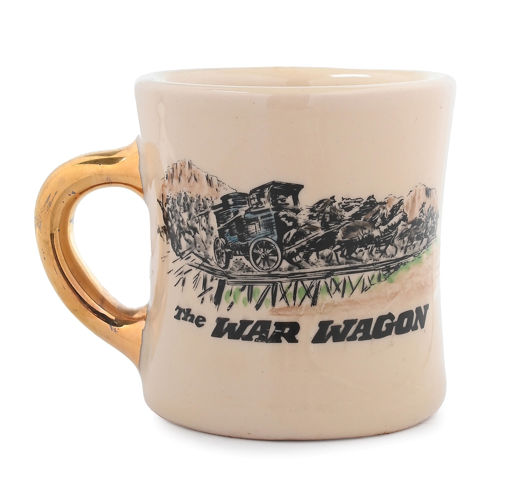 JOHN WAYNE CAST AND CREW COFFEE MUG FOR "THE WAR WAGON"