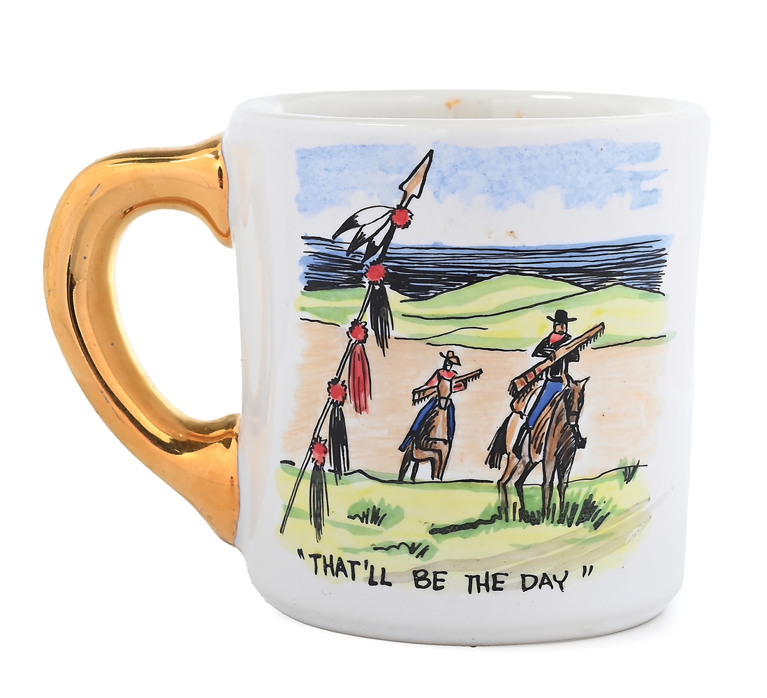 JOHN WAYNE CAST AND CREW COFFEE MUG FOR "THE SEARCHERS"