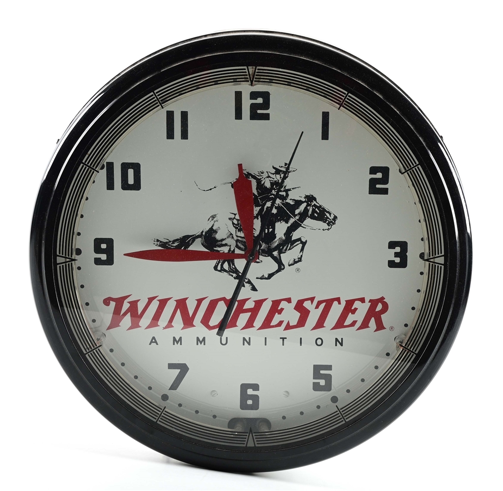 WINCHESTER PROMOTIONAL NEON WALL CLOCK.