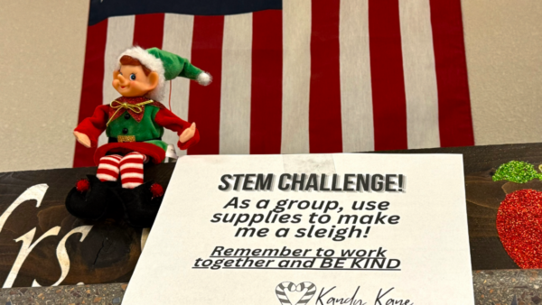 An Elf on the Shelf® with a STEM challenge for students