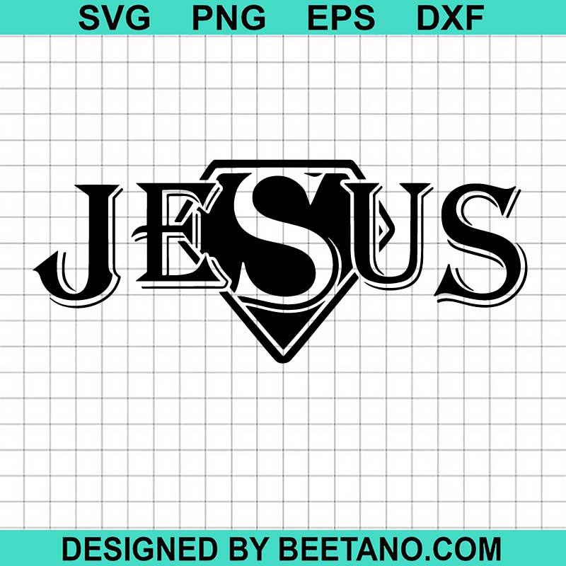 Jesus Super Hero SVG, Jesus Superman Logo SVG, Faith SVG