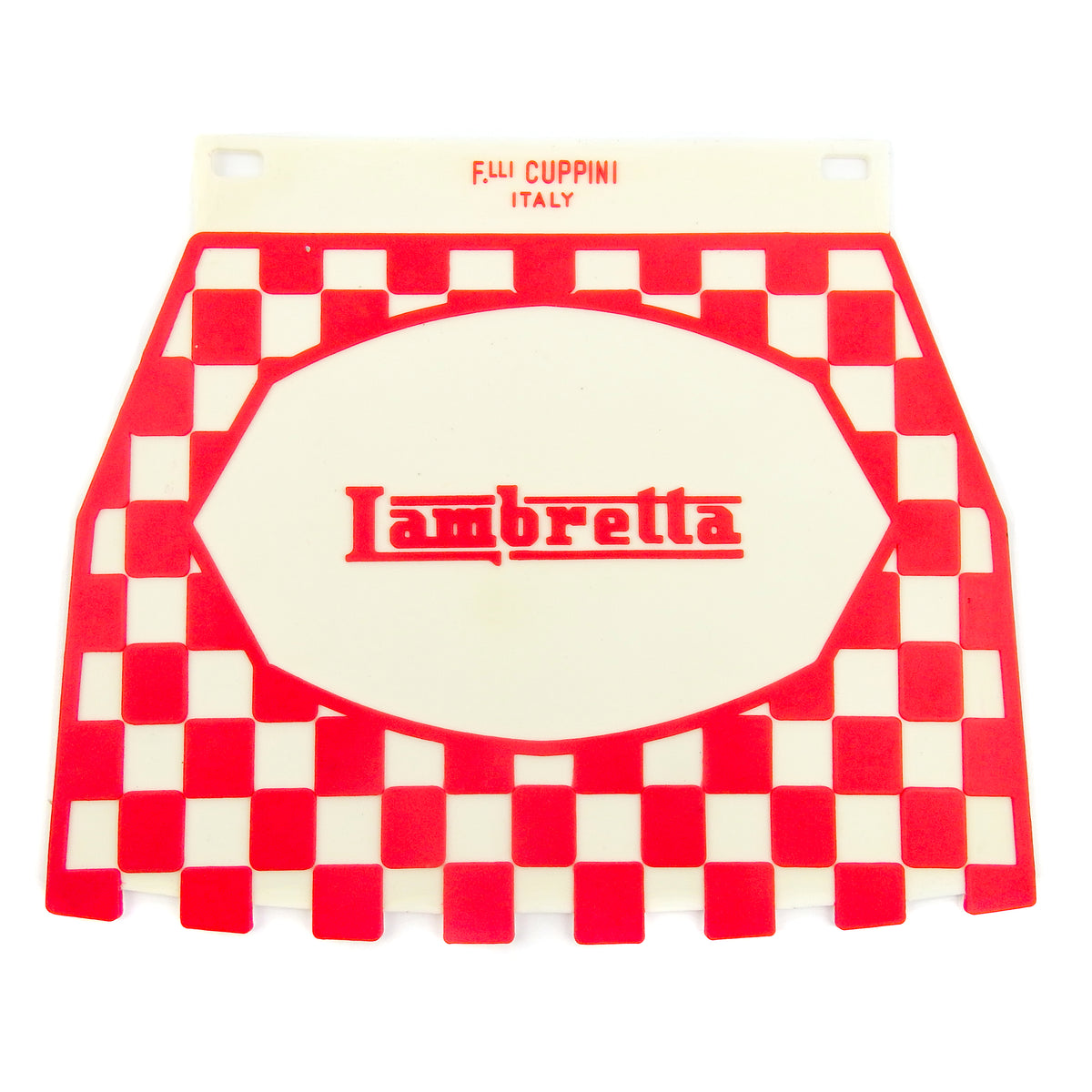 Lambretta Pressed Chequered Mudflap Red