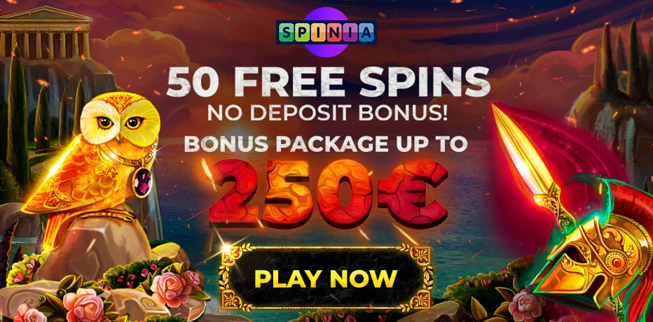 50 Rodadas Grátis (Sem Depósito) no Spinia Casino