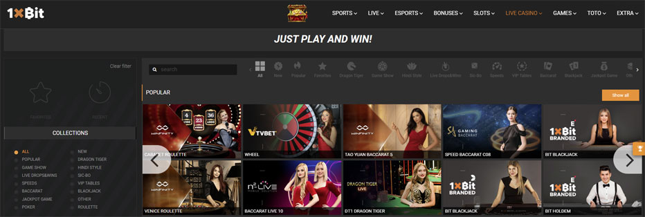 1xbit live casino