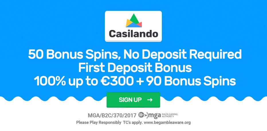 Casilando Bonus sans dépôt Canada - 50 tours gratuits sur Book of Dead