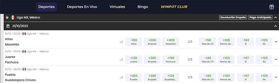 winpot apuestas