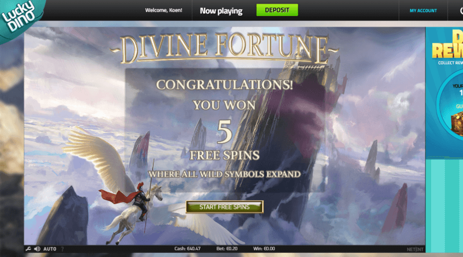 Free Spins Round during Divine Fortune