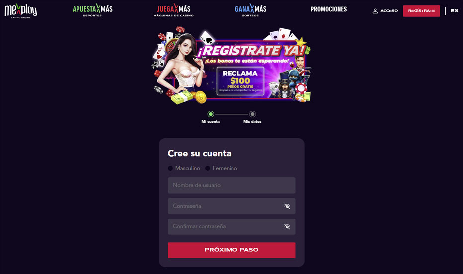 Registro en Mexplay Casino