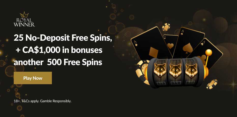Royal Winner Casino - Grab 25 Free Spins No Deposit on Wolf Gold