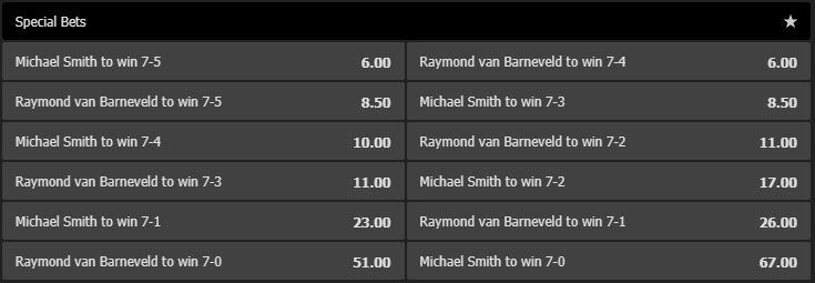 darts special match bets
