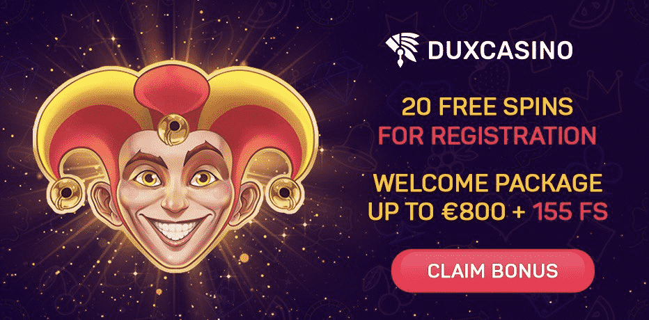 Dux Casino Welcome Offer - €800 bonus and 175 free spins