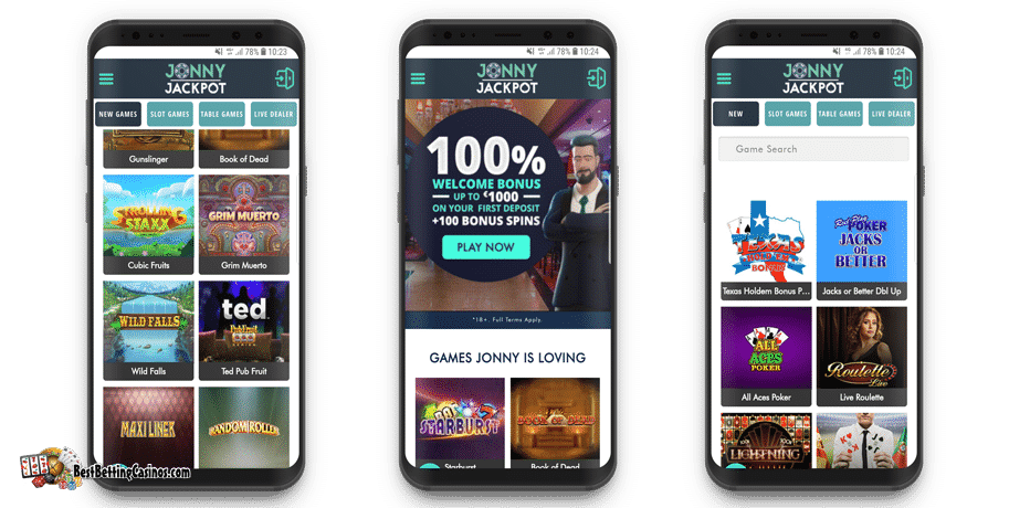 jonny jackpot no deposit bonus mobile phone tablet