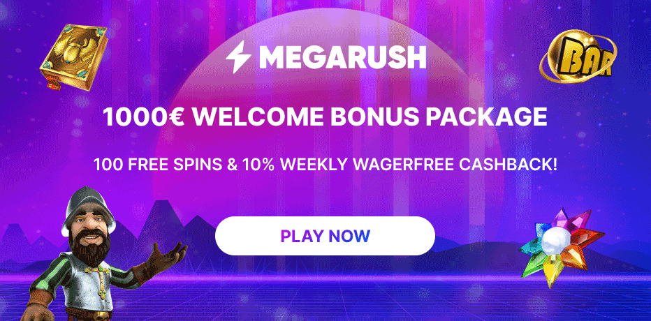 MegaRush Casino Bonus - 100 Free Spins + C$1.000 Bonus