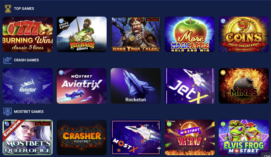 Juegos de Mostbet casino