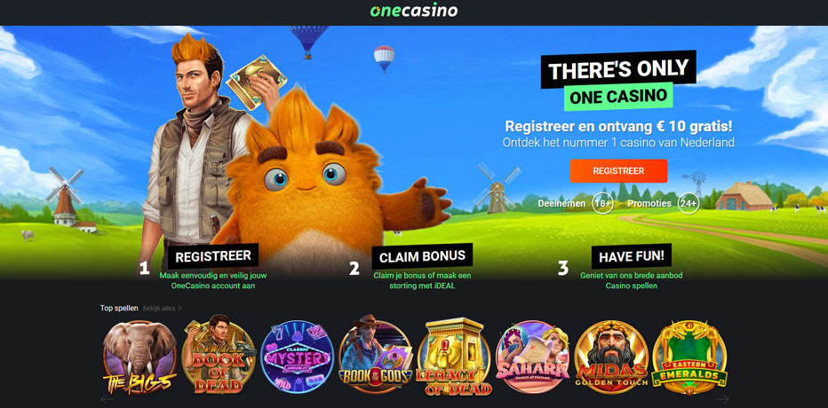 One Casino No Deposit Bonus - €10 gratis na registratie