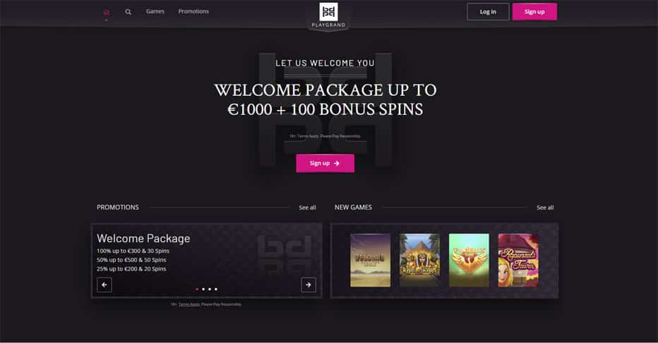 an overview of the Playgrand casino welcome package