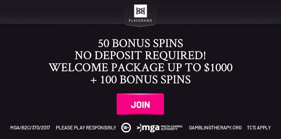 Playgrand Welcome Offer New Zealand - 50 Free Spins, $1000 Bonus and 100 bonus spins