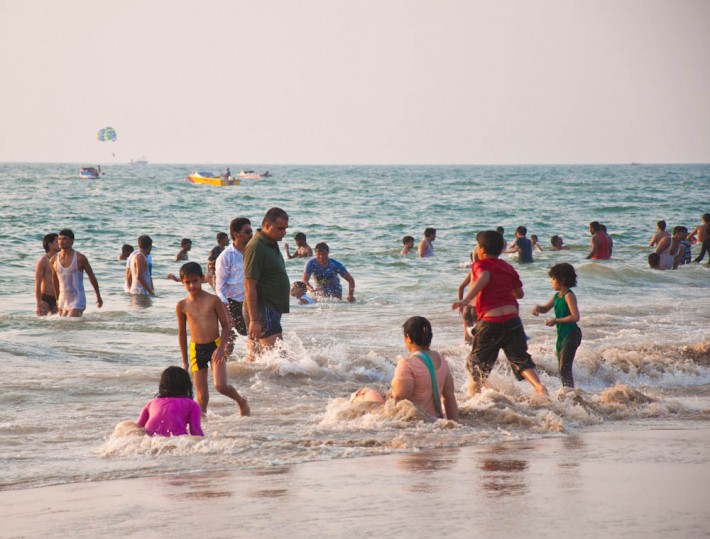 Calangute beach on Christmas day, Goa