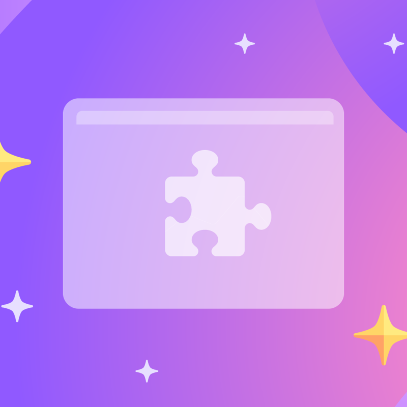 An illustration shows a puzzle piece surrounded by sparkling icons.