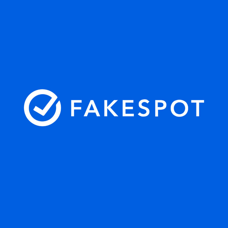 A check mark next to the text "Fakespot."