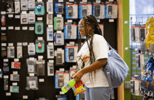 Student shops at campus store