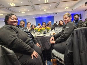 Students eating together at MLK breakfast