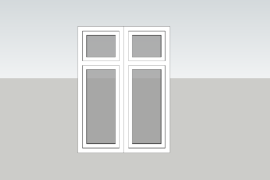 2-Panel UPVC Window with Attached Ventilation | 3D Models