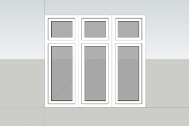 3-Panel UPVC Window with Attached Ventilation | 3D Models