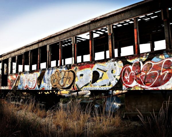 vehicul,tren,graffiti,transport,încărcătură,locomotivă