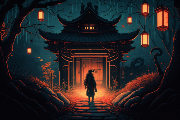 ai art,神社,ヨーカイ