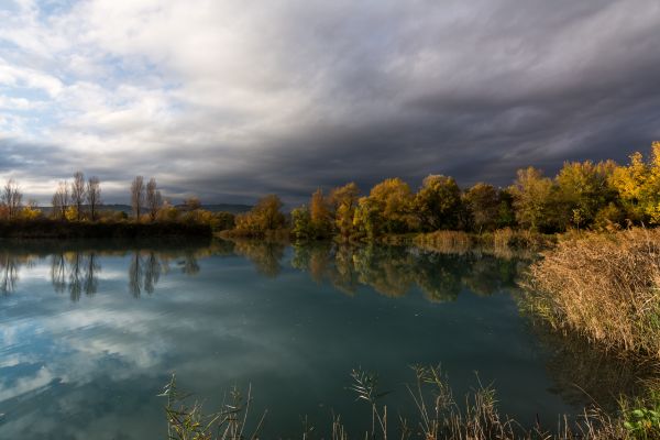 napfény,tájkép,esik,napnyugta,tó,víz