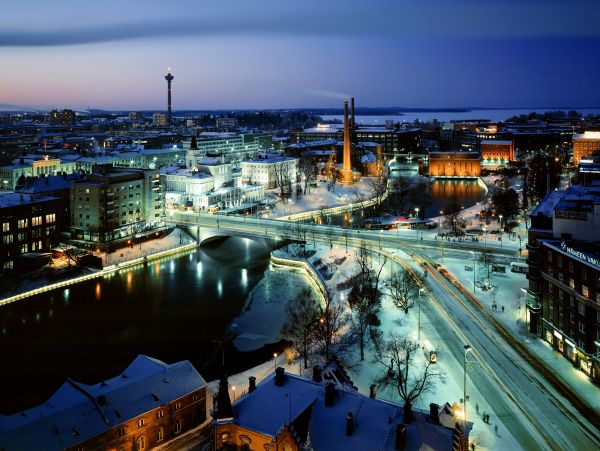 Nacht-,Sonnenuntergang,Stadt,Straße,Stadtbild,Wasser