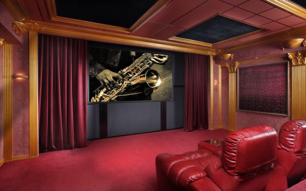 Zimmer,rot,Innenarchitektur,Kino,Sofa,Theater