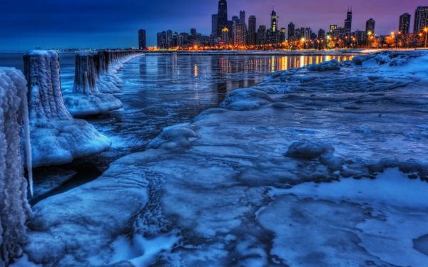 sea,cityscape,water,reflection,snow,winter