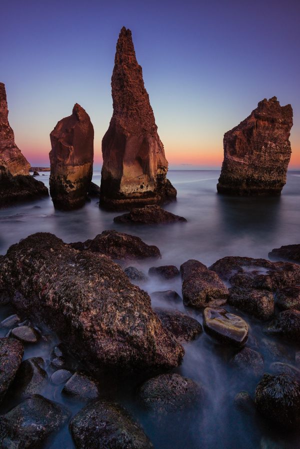 paesaggio,tramonto,mare,baia,roccia,natura