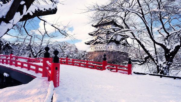 Jepang,musim dingin,merah