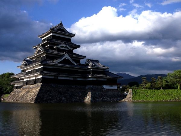 japan, tempel, reflexion, torn, pagod, slott