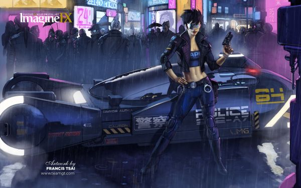 cyberpunk, ใบมีดวิ่ง, รถ, ยานพาหนะ, ภาพหน้าจอ